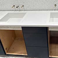 Image of a Bathroom sink and counter